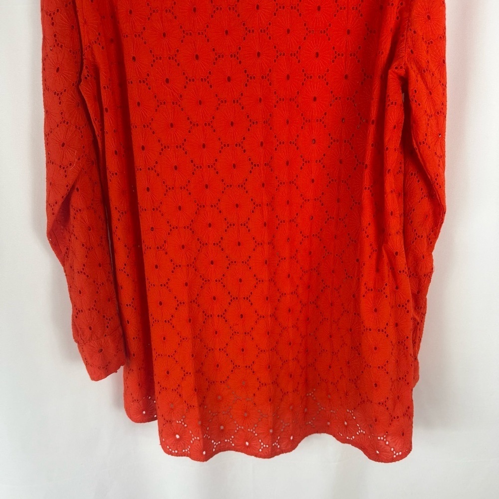 Artelier Nicole Miller | Tops 100% Cotton ArtelierEmbroidered Sz:L Orange - Picture 14 of 14